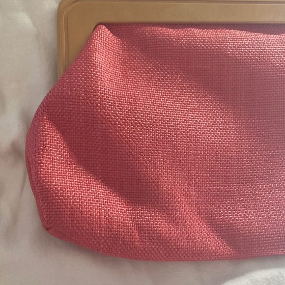 Vintage Straw? Woven Coral Clutch Bag - Picture 5 of 5